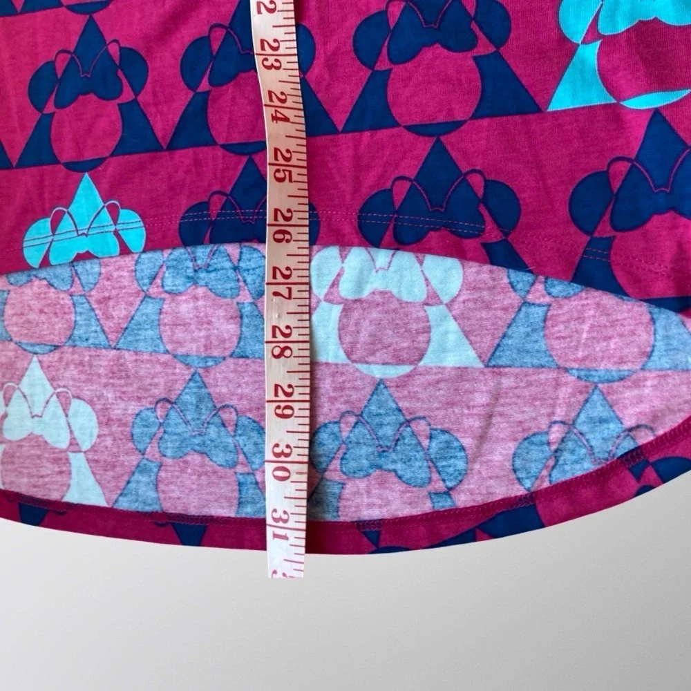 LuLaRoe Disney Irma Tunic Top XXS Minnie Mouse Pink Teal NWT Fits S/M - Picture 6 of 10